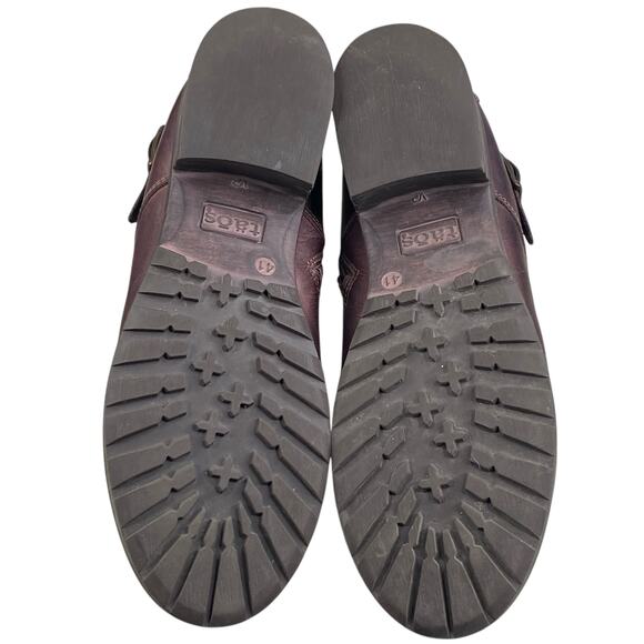 Taos Women’s Crave Wine Red Leather Lace Up Ankle Boot Size 41 US 10/10.5 - Picture 9 of 10